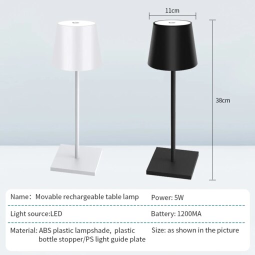 Lampada da tavolo a LED ricaricabile - immagine 2